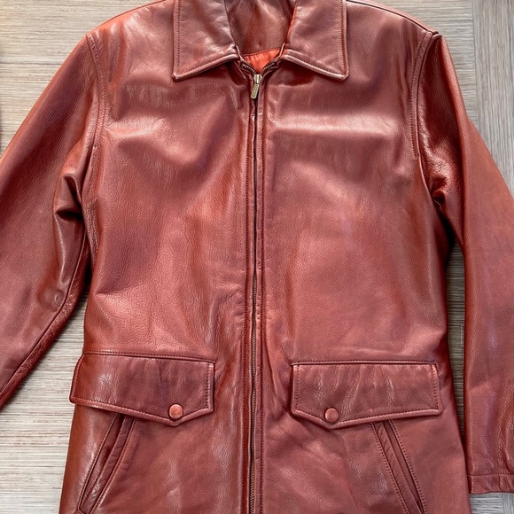 Coach Womens Brown Leather Jacket D6K-0963 Pockets Zipper Snap Cuffs-Size Medium - Picture 2 of 9